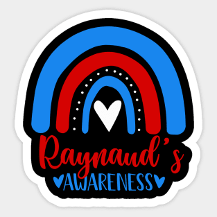 we wear Red White Blue rainbow awsewome Raynauds Awareness Sticker